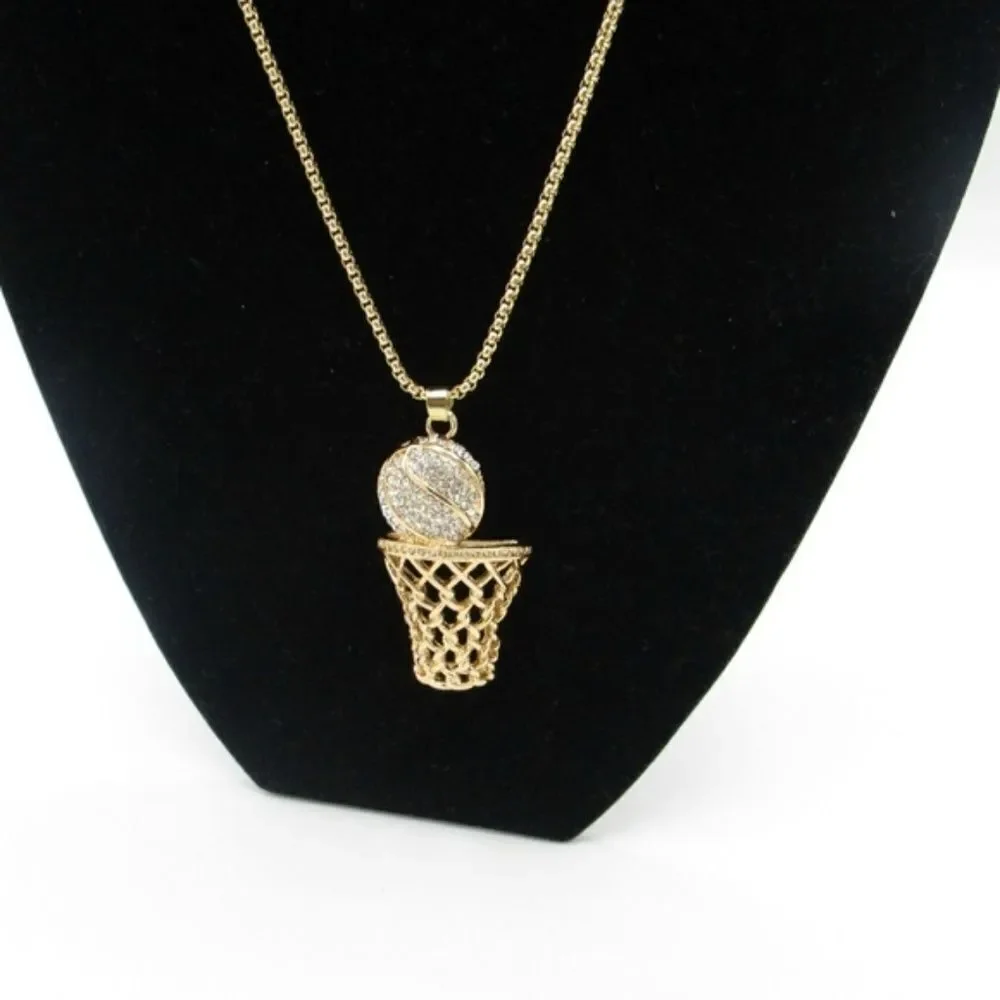 Basketball Pendants Necklace/Rhinestone Men/Women